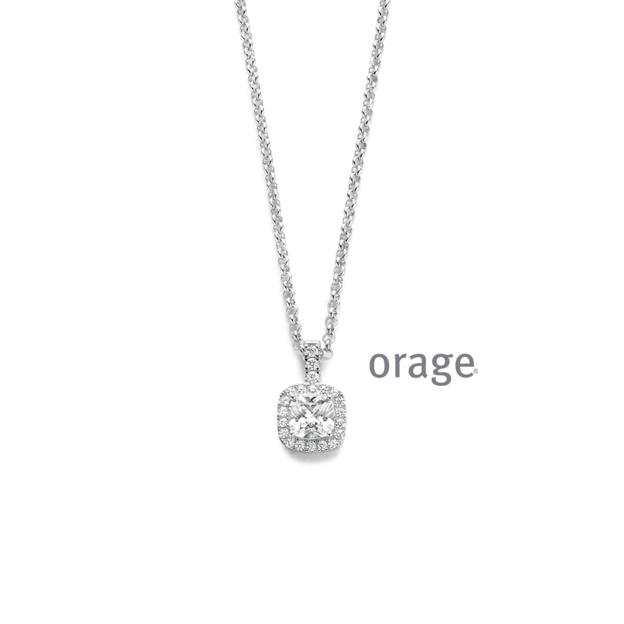 Zilveren ketting (45 cm) met hanger
De hanger bevat zirkonium steentjes
Bijhorende oorbellen, ring en armband ook verkrijgbaar