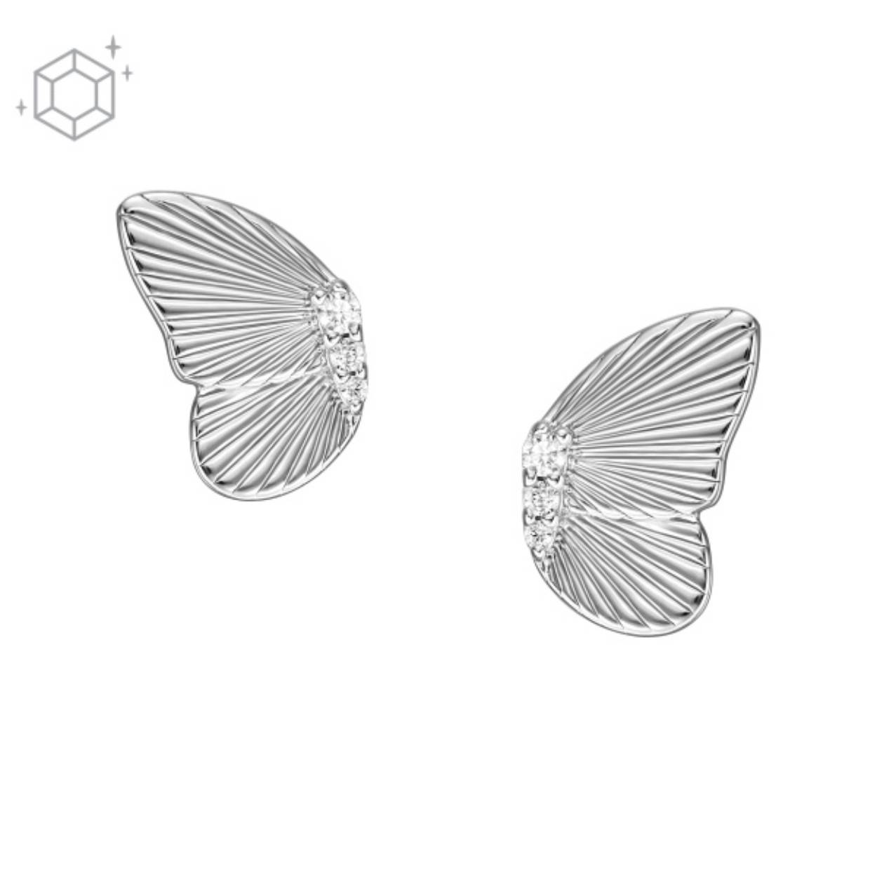 Deze oorknopjes zijn gemaakt van sterling zilver en hebben sluitingen achter de oren.