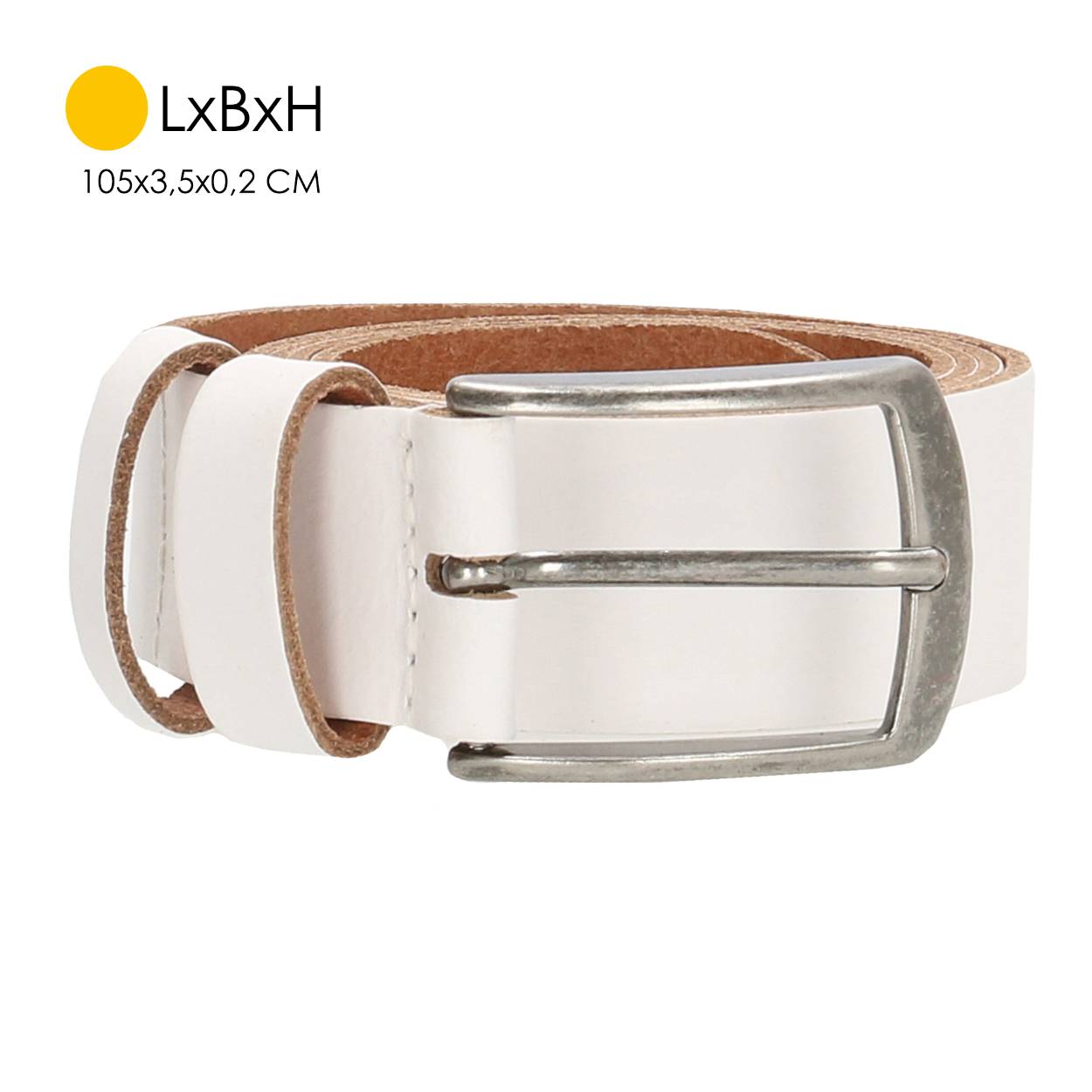 Witte leren riem van Hide & Stiches Oldwest
