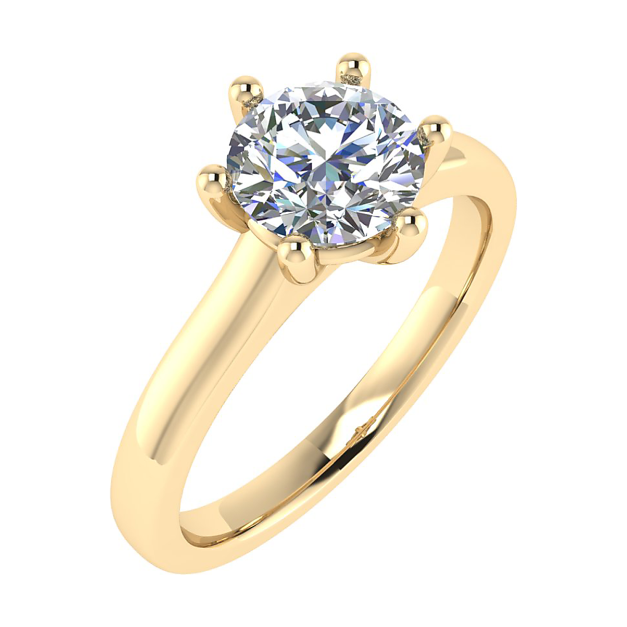 18k geelgouden diamanten ring met 0.30 caraat. f/si