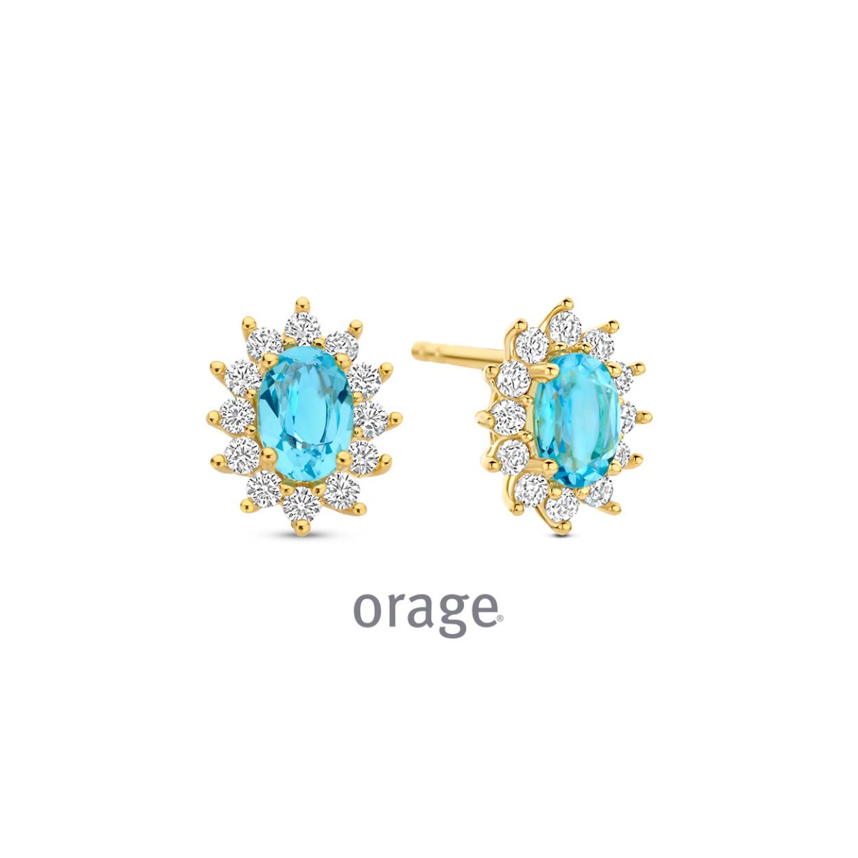 Orage oorstekers verguld geel goud