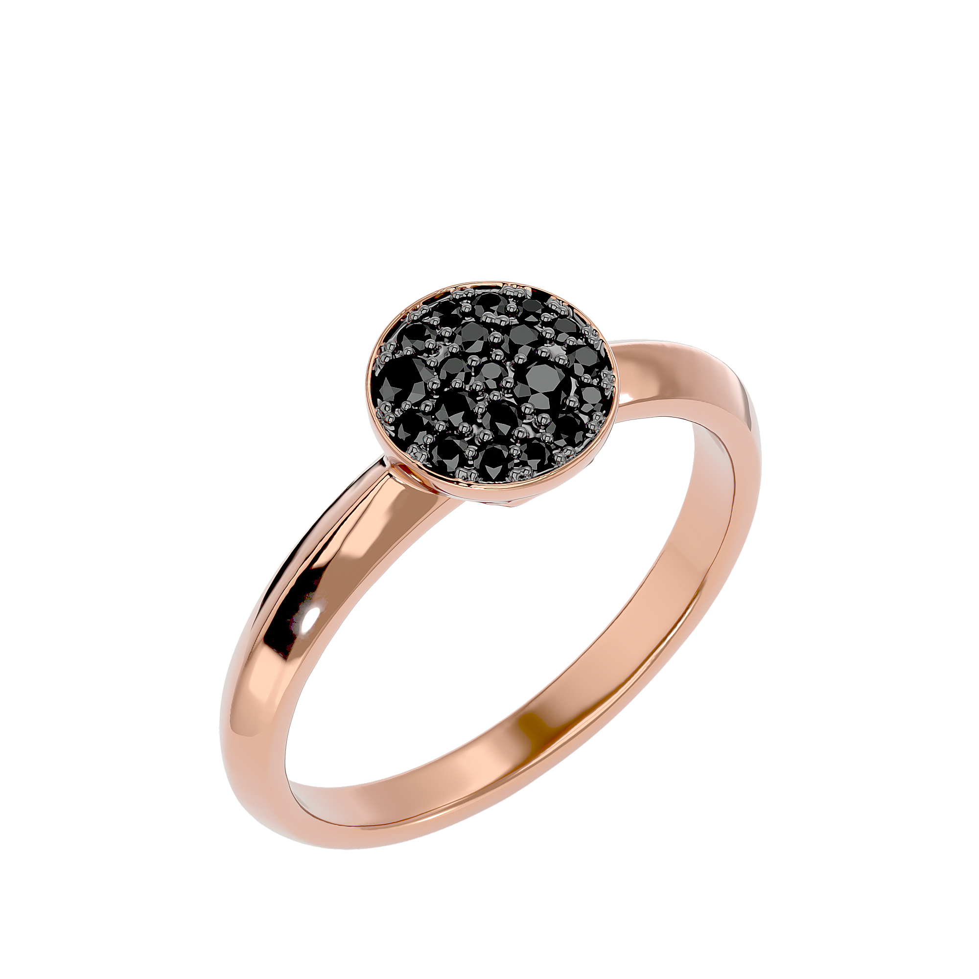 BAGUE OR ROSE ET DIAMANTS NOIRS CONSTELLATION 0.20 CT