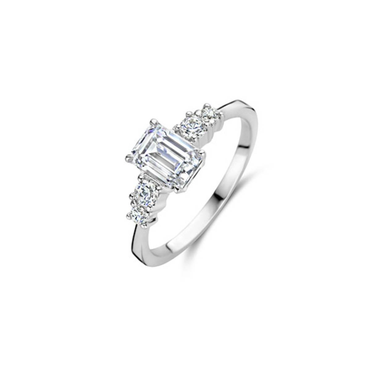 FJF zilveren ring met zirkonia's 