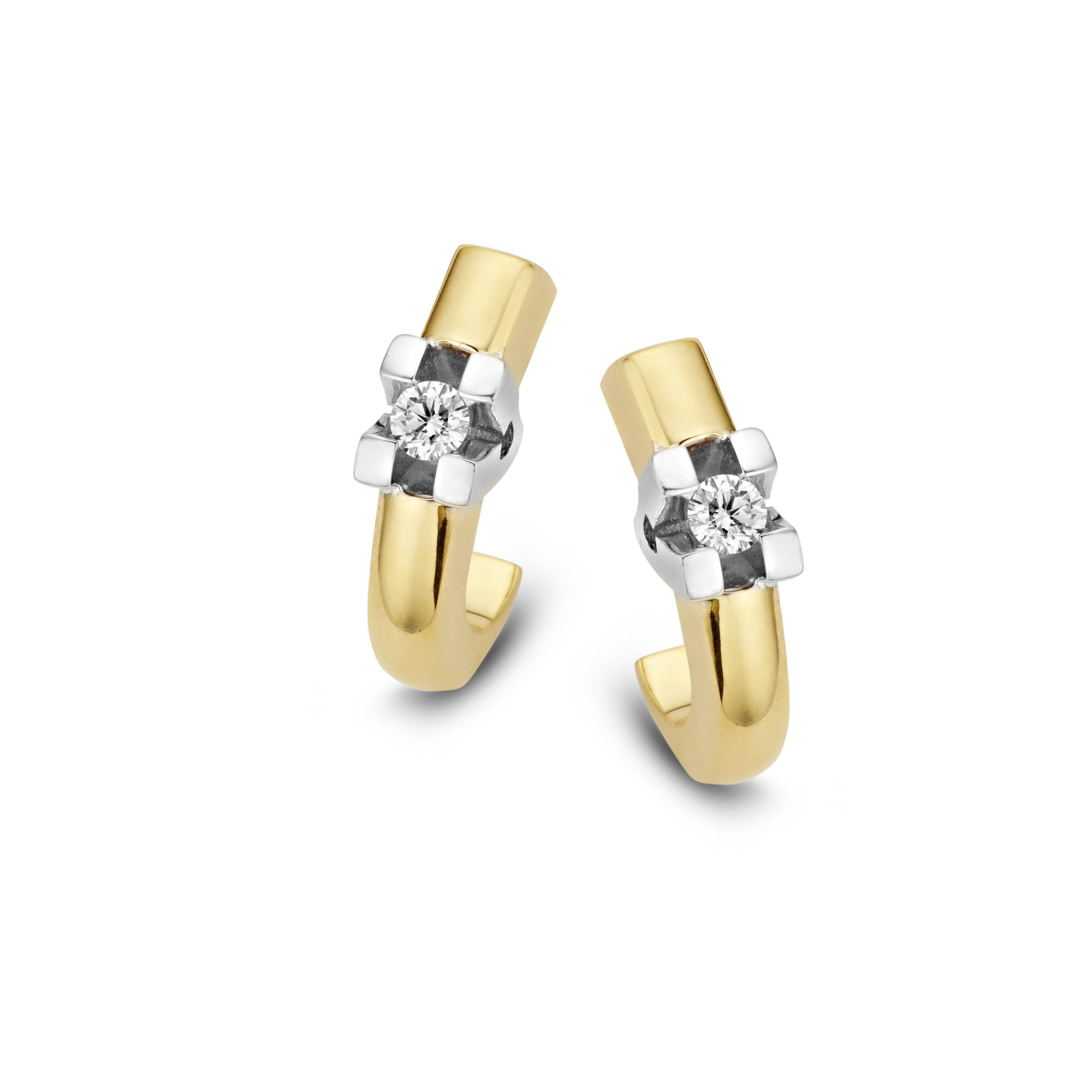 Gouden Diamond oorknop Volonta met 2x 0.05 ct. briljant