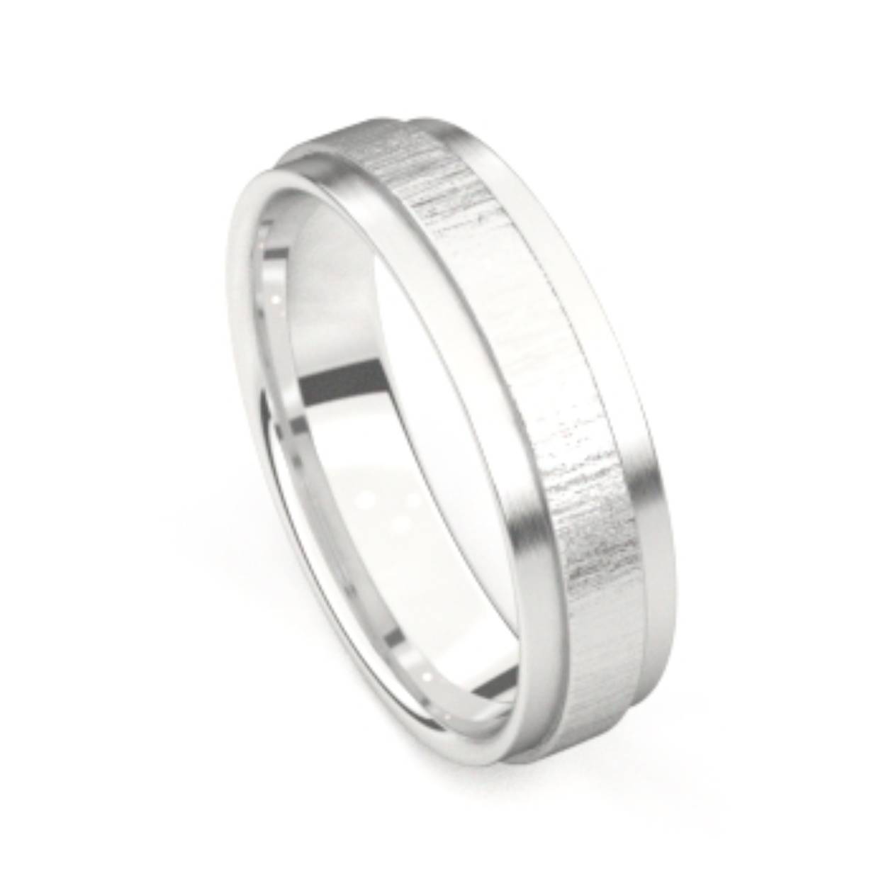 Ring zilver 6mm met matte accenten