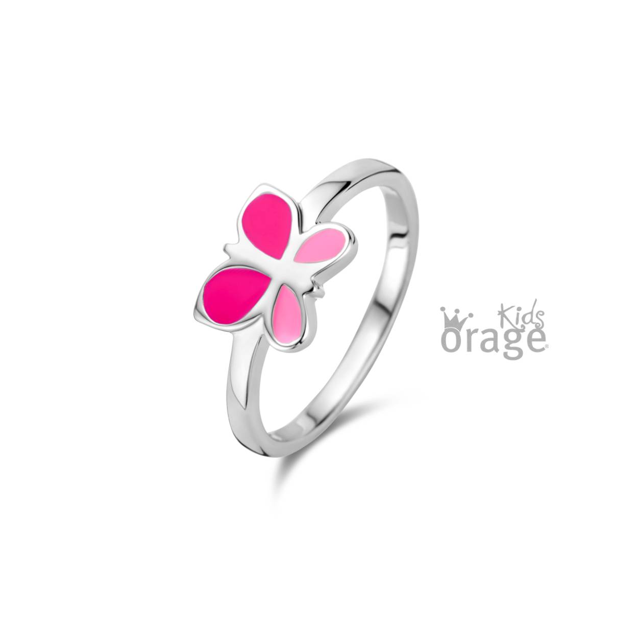 Orage Kids Ring roze vlinder 