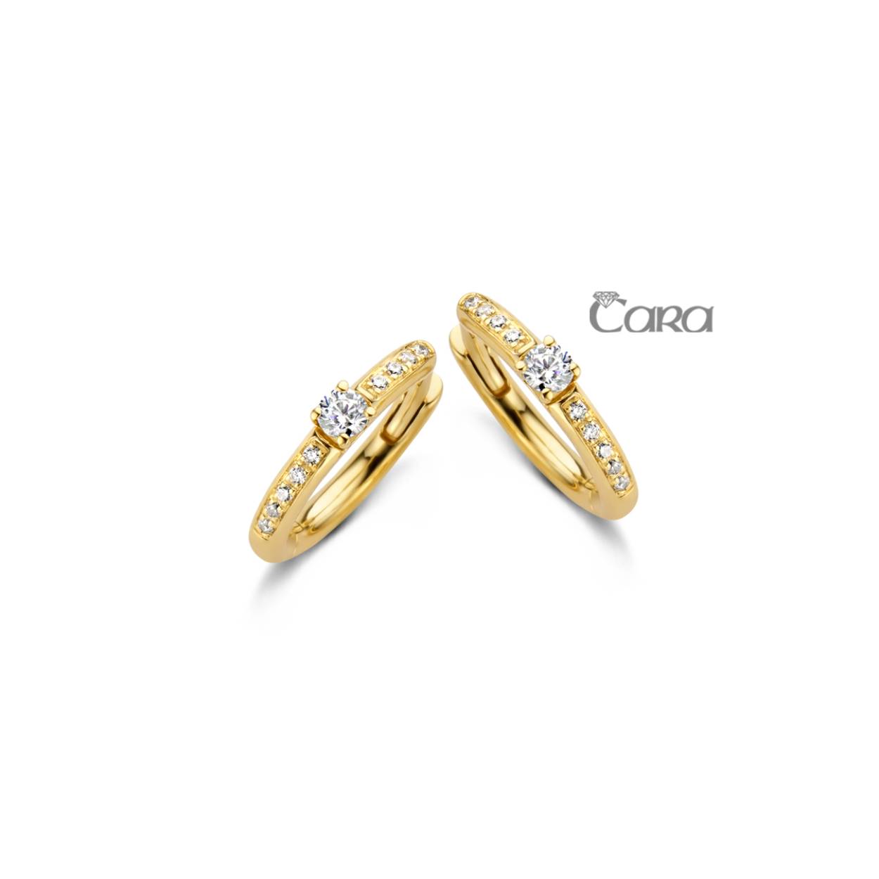 Cara creolen goud zirconia 