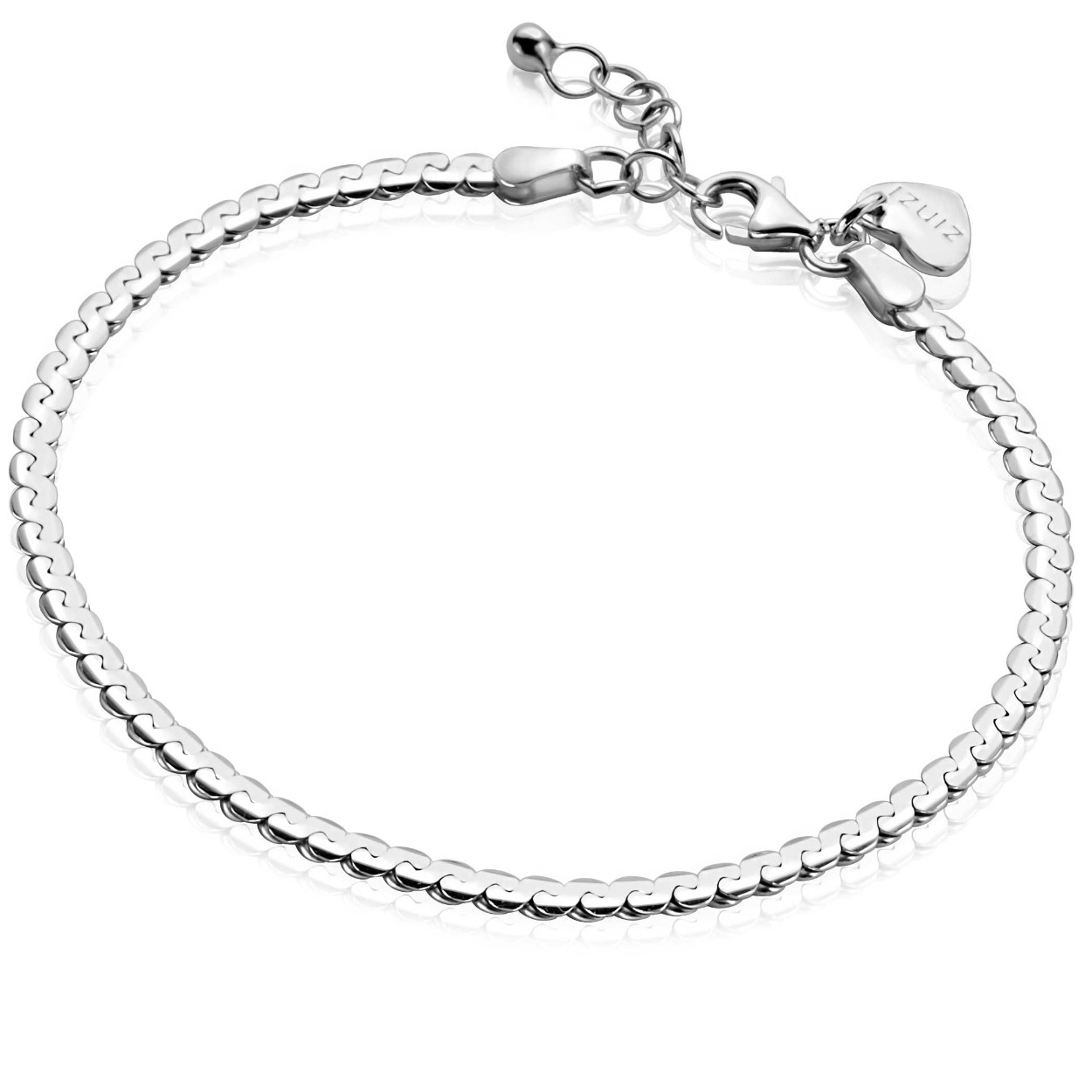 ZINZI zilveren schakel armband met sierlijke schakels van 3mm breed. De lengte van de armband is te variëren tussen 18cm en 21cm. Vervaardigd van eerste gehalte zilver (925) en voorzien van een extra rodiumlaag voor een langdurige glans