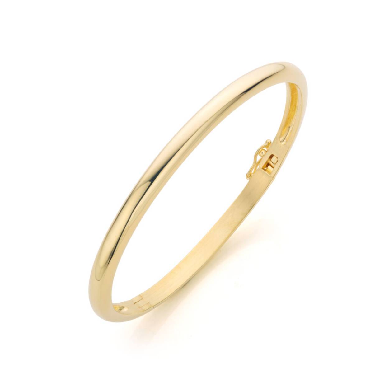 massief zilveren armband met een goudlaag. de bangle is 5mm breed en heeft een diameter van 60mm