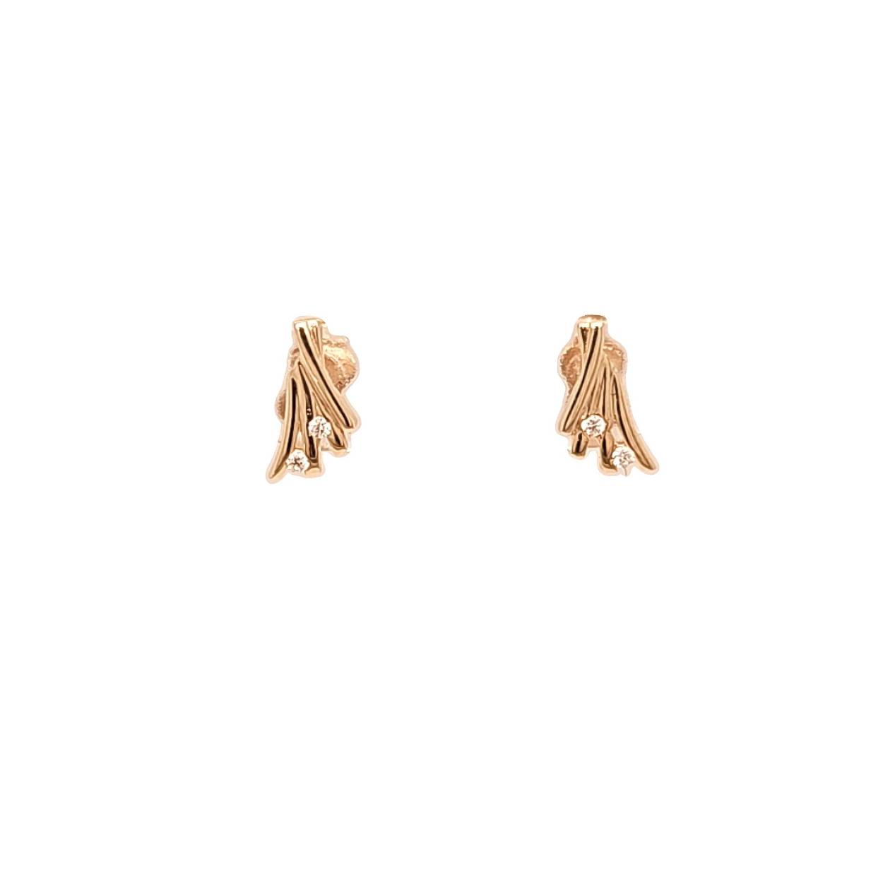 geelgouden oorknop met zirconia