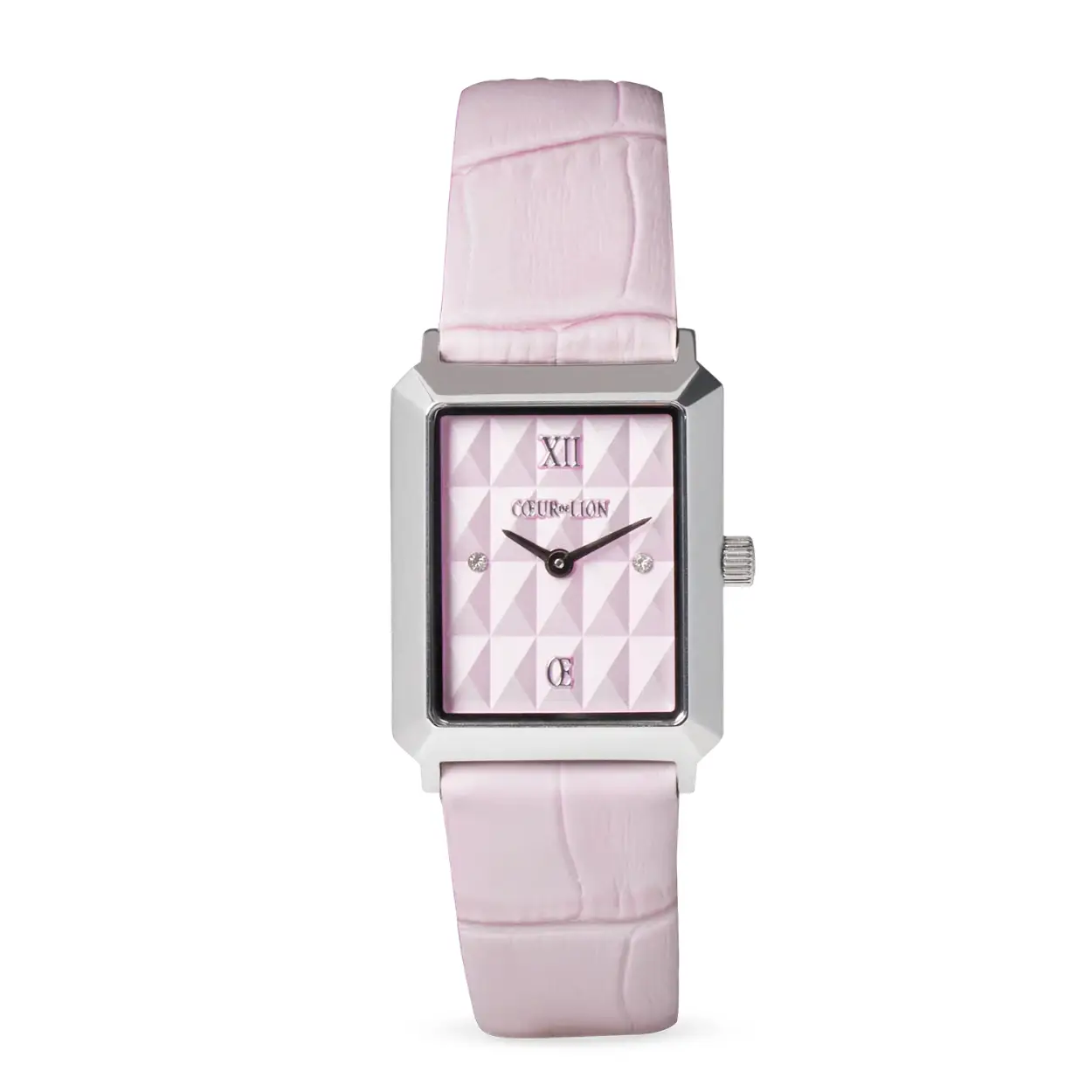 Zachte elegantie - het Iconic Spikes Rosé Silver-horloge combineert een warme rosézilveren kast met een zachte leren band in rosé. Een vrouwelijk design met een moderne touch.