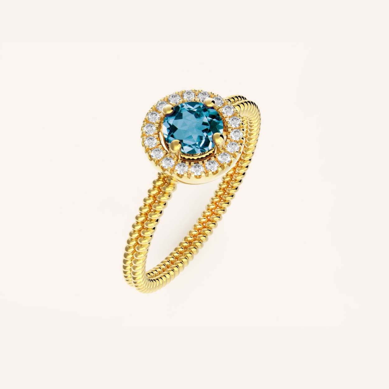 Ring gold plated zilver london topaas 0.072ct