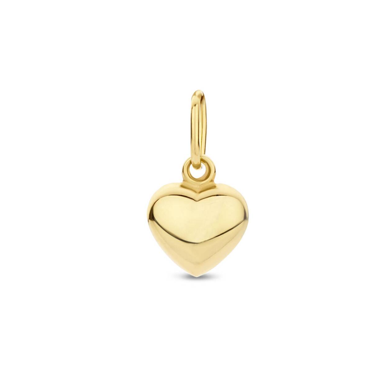 Geelgouden hanger uitgevoerd in de vorm van een hartje.
