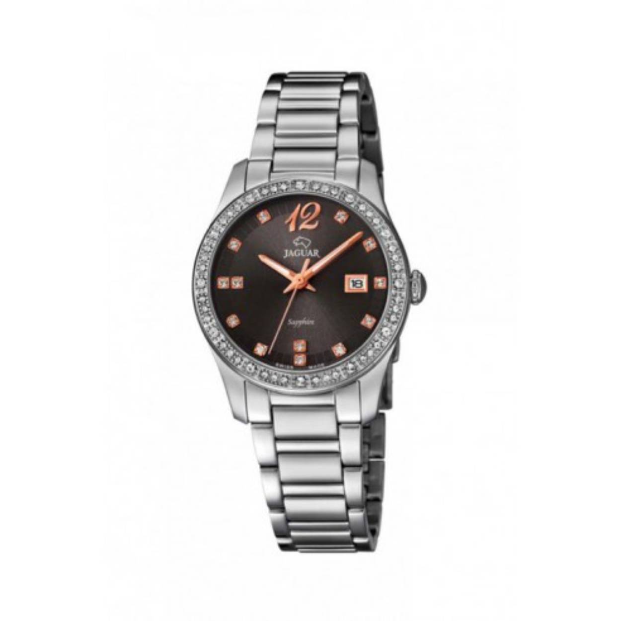 Jaguar horloge J820/2
mooie horloge met zwarte wijzerplaat in parelmoer en rosé accenten