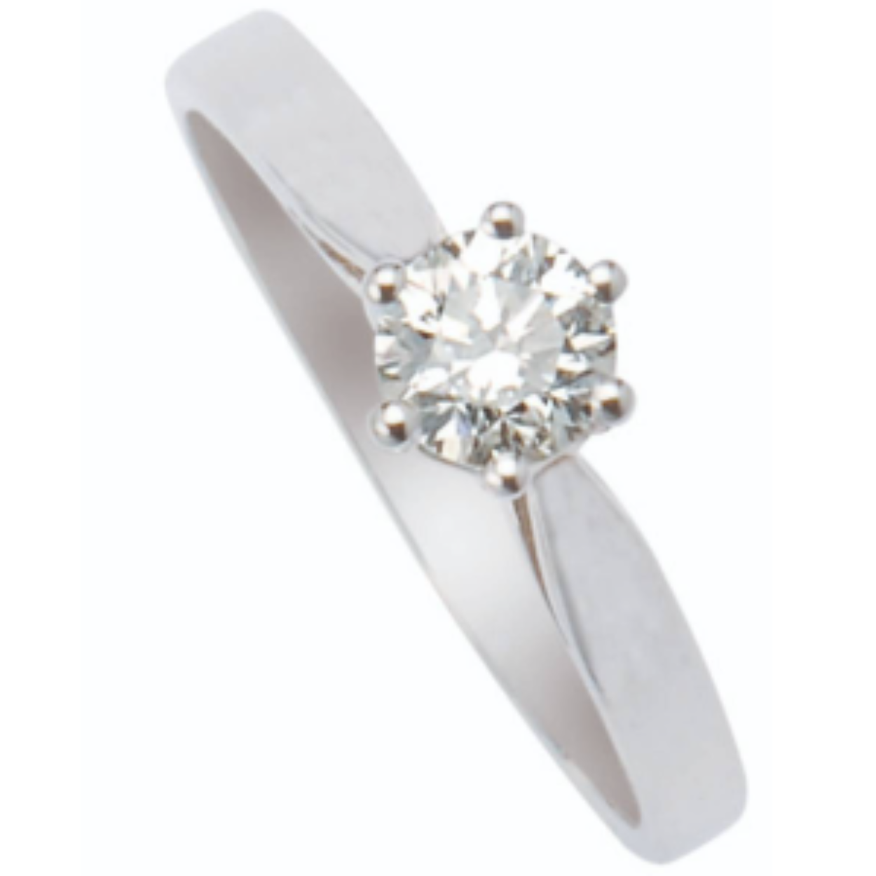 Eclat witgoud 14krt klassiek aanzoeksring  met diamant 0.05crt VVS.
Deze klassieke solitair ring heeft een zes poots chaton en houd de briljant goed op zijn plek. Een witgouden zetting  geeft meer schittering aan de diamant. De ring is te verkrijgen in verschillende maten diamant. Ook is de aanzoeksring mogelijk in een andere kleur variant, geheel geelgoud, bi-color of witgoud. 