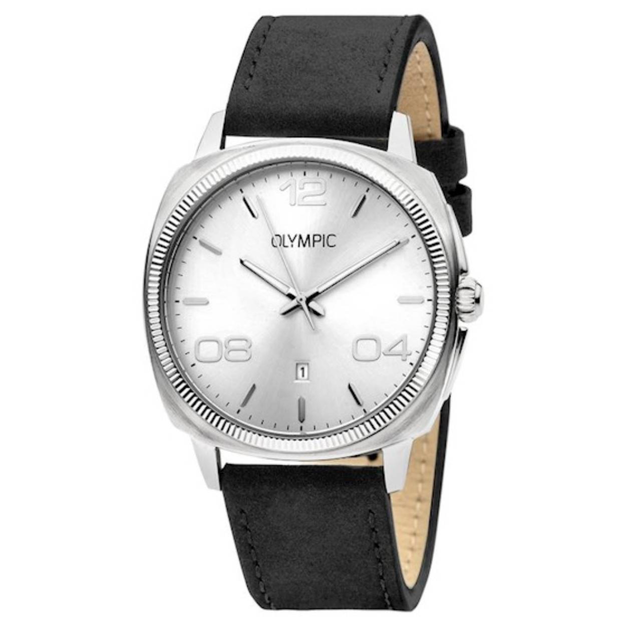 Olympic heren horloge met lederen band.