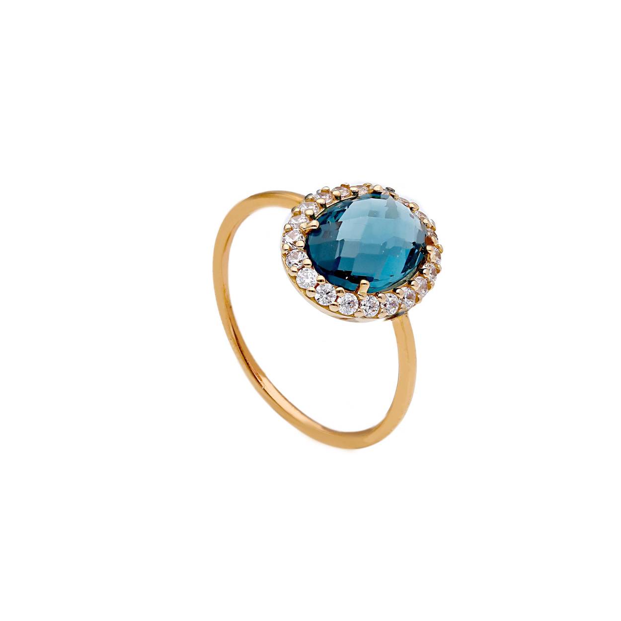 Ring rose goud 18kt met zirconium