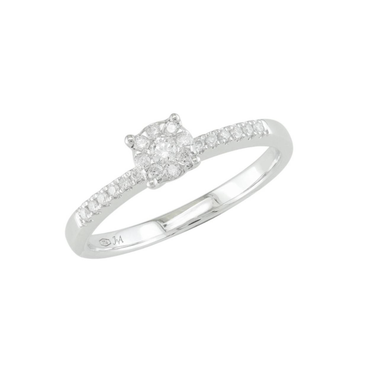 Witgouden ring met diamanten