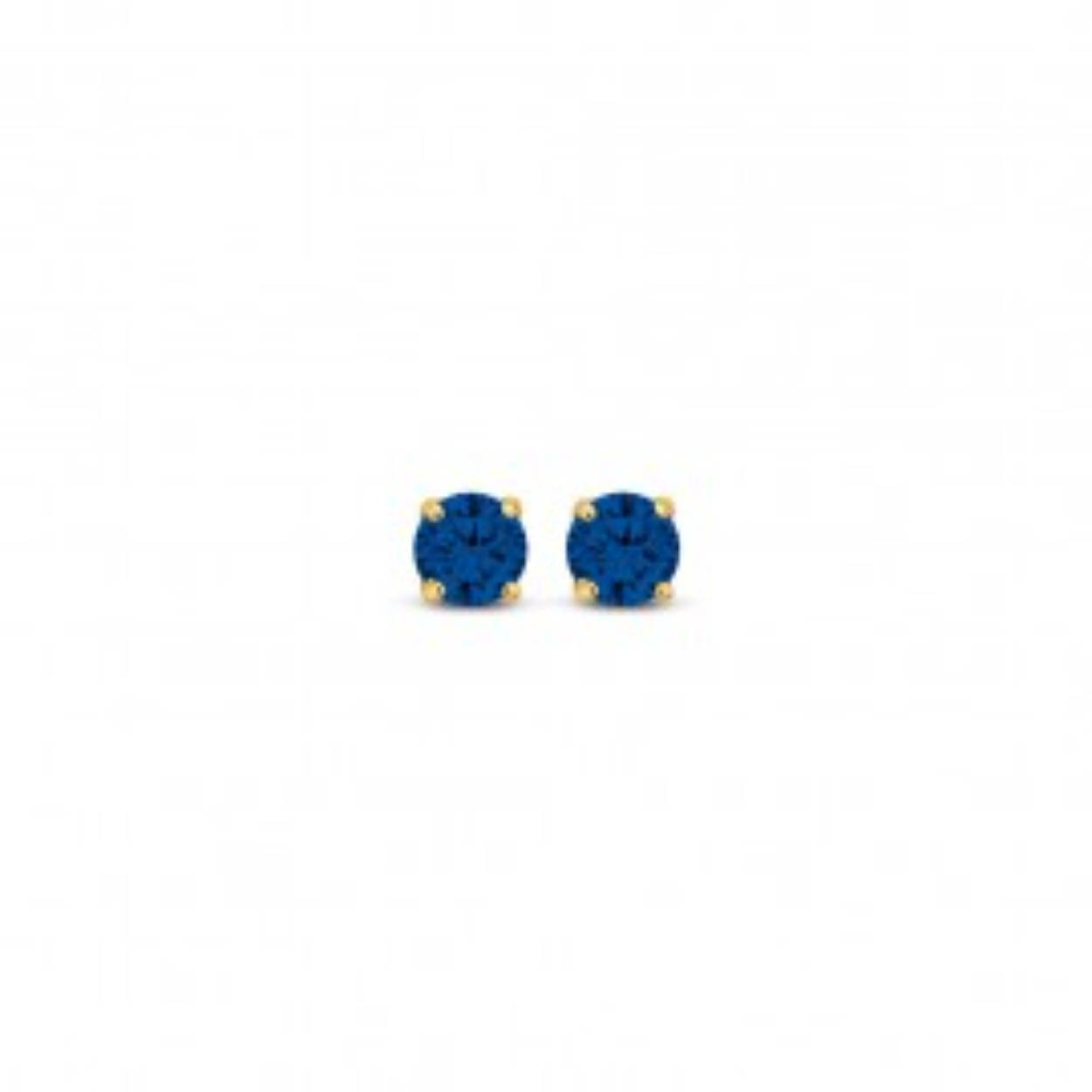 Lisa Mona Oorstekers goud 14kt blauw 