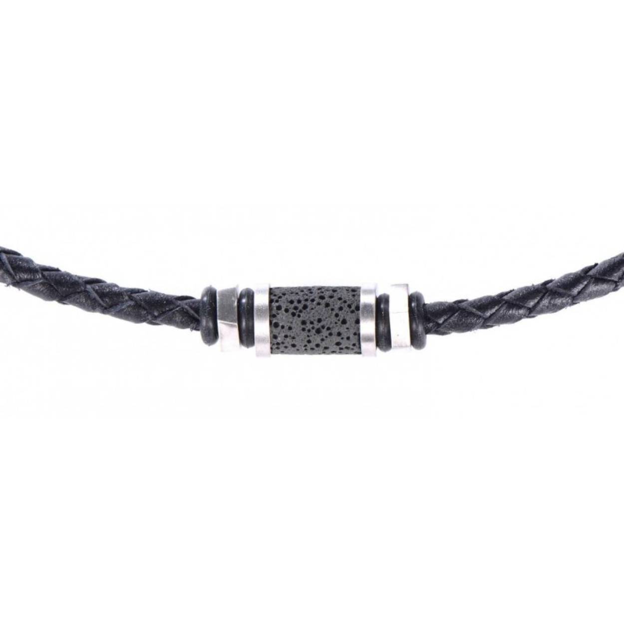Hardwear 53131-45+5 Ch Collier Leder met Lavasteen