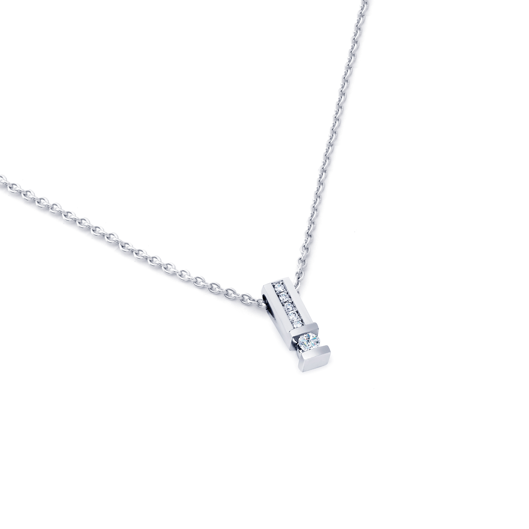R&C Wit gouden hanger pavé gezet met diamant, briljant geslepen.