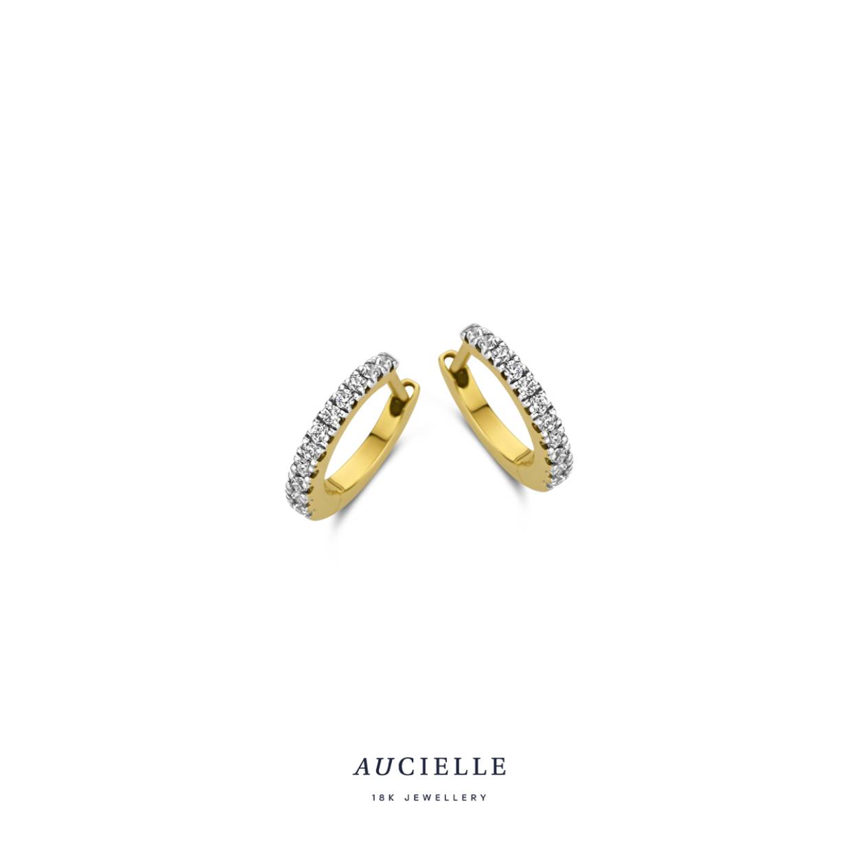 AuCielle Creolen Goud 18k Zirconia