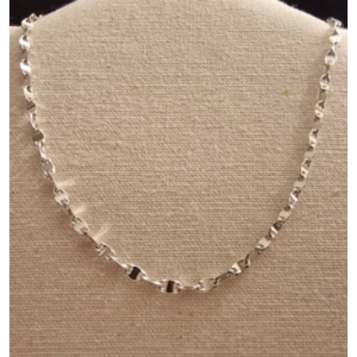 14k witgoud fantasie collier 45 cm lengte