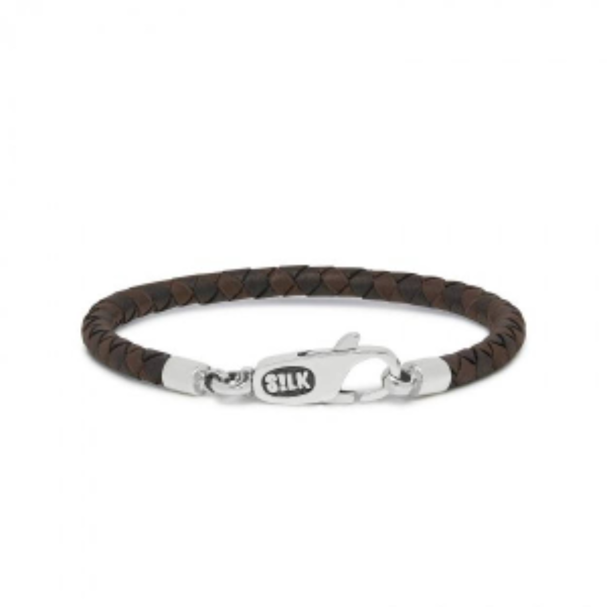 SILK ARMBAND ZILVER LEER 830BBR
