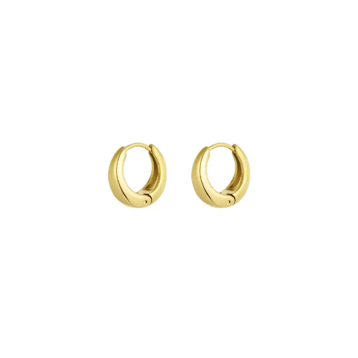 Medium basic hoop earrings - Gold color