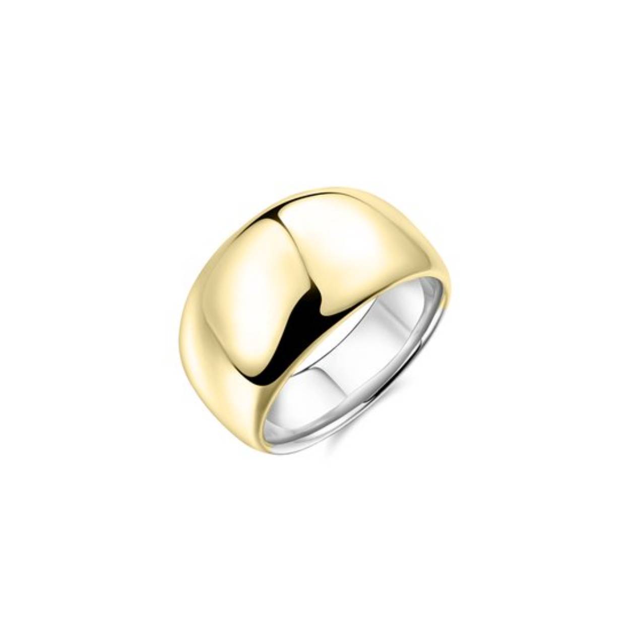 Zilveren ring verguld bol gisser