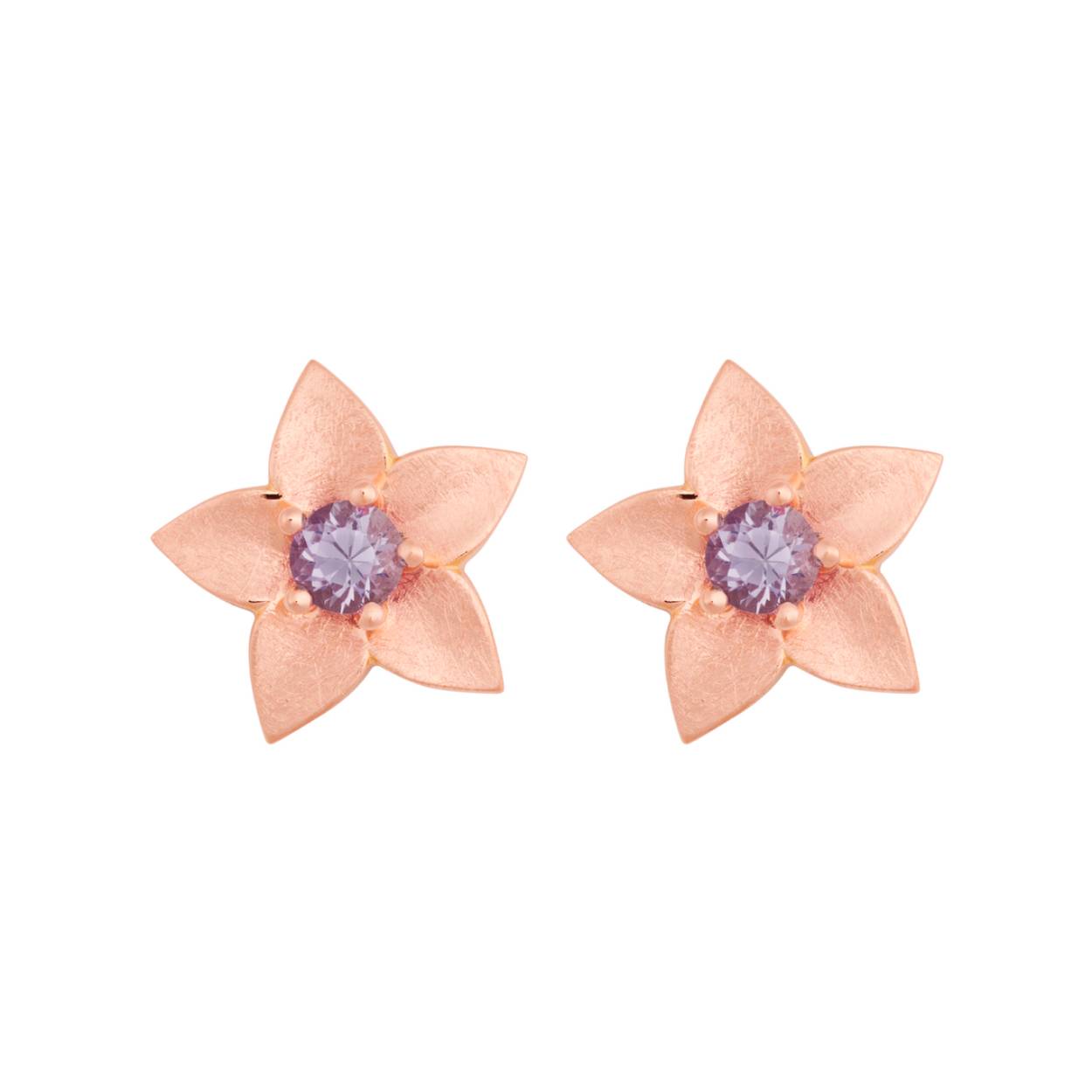Poppy oorsieraden met lila saffier 
