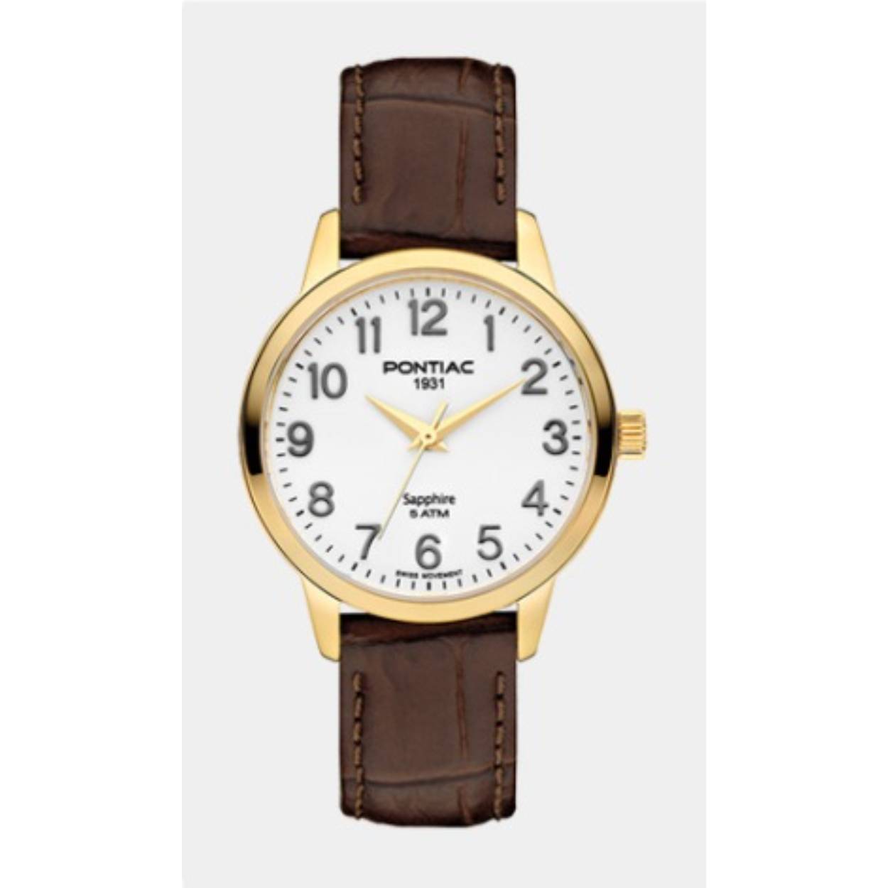 Pontiac uurwerk dames met lederen band