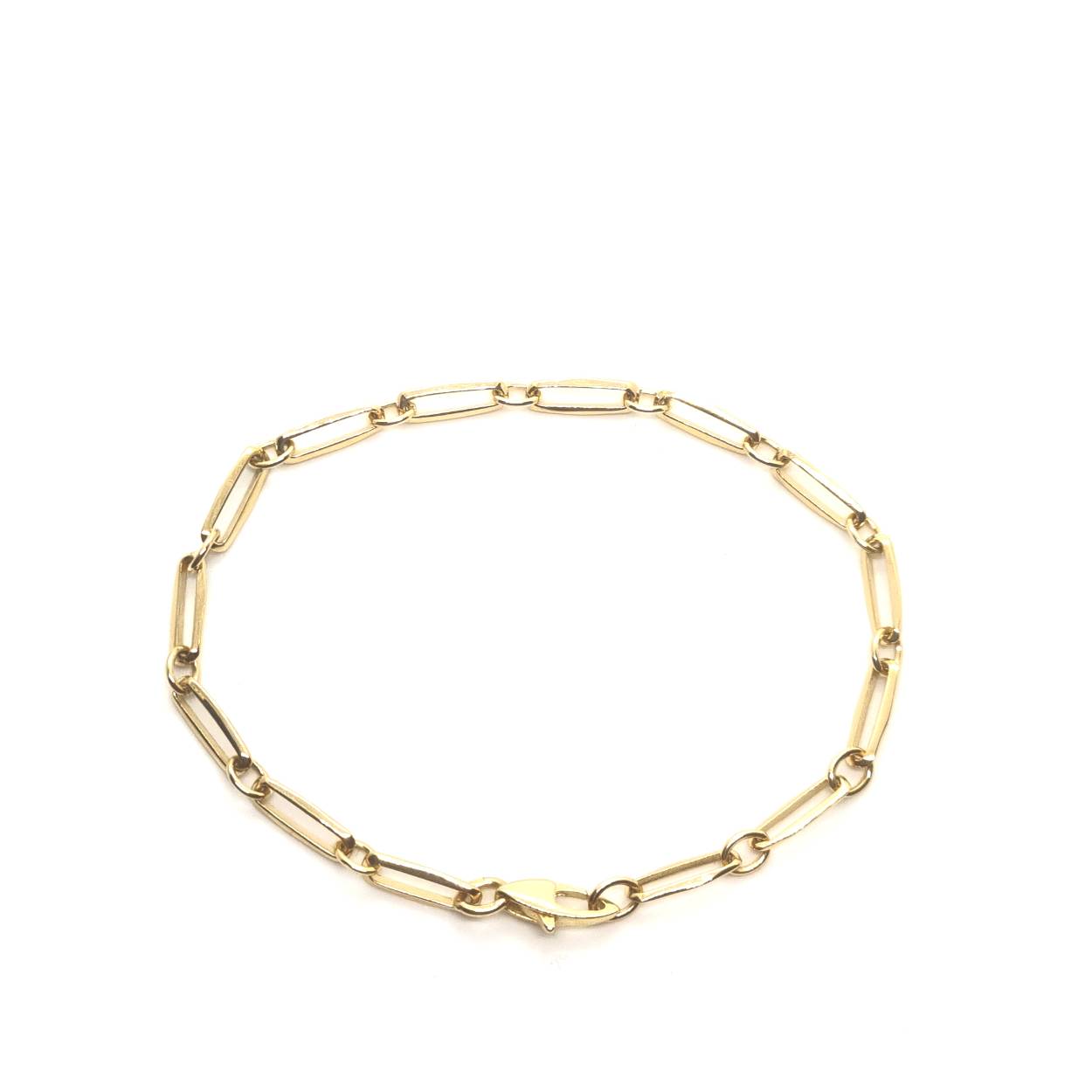 VIJ E027 gouden armband, closed for ever met tussen ogen. 
