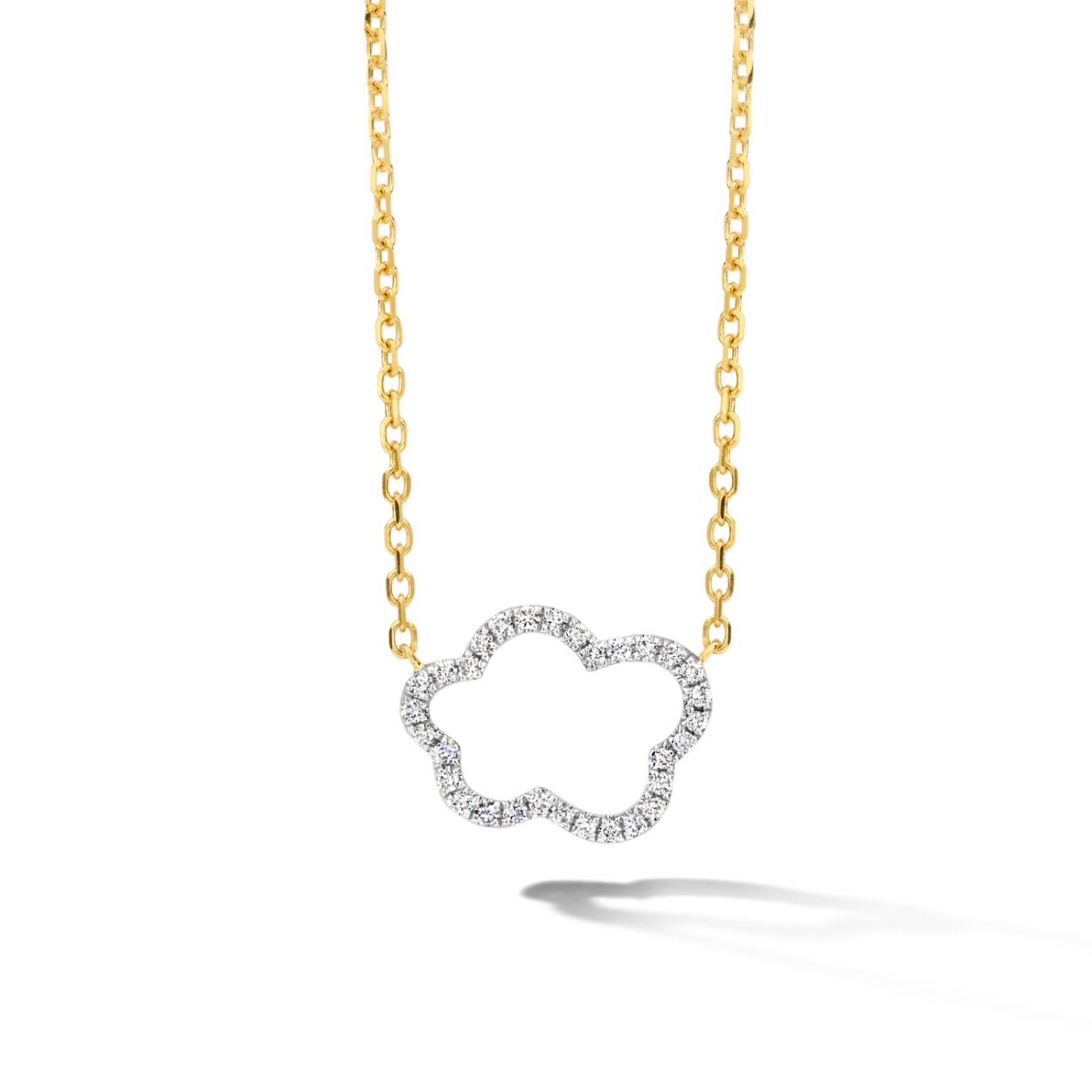 Hanger 18 kt GG 0.16ct briljant