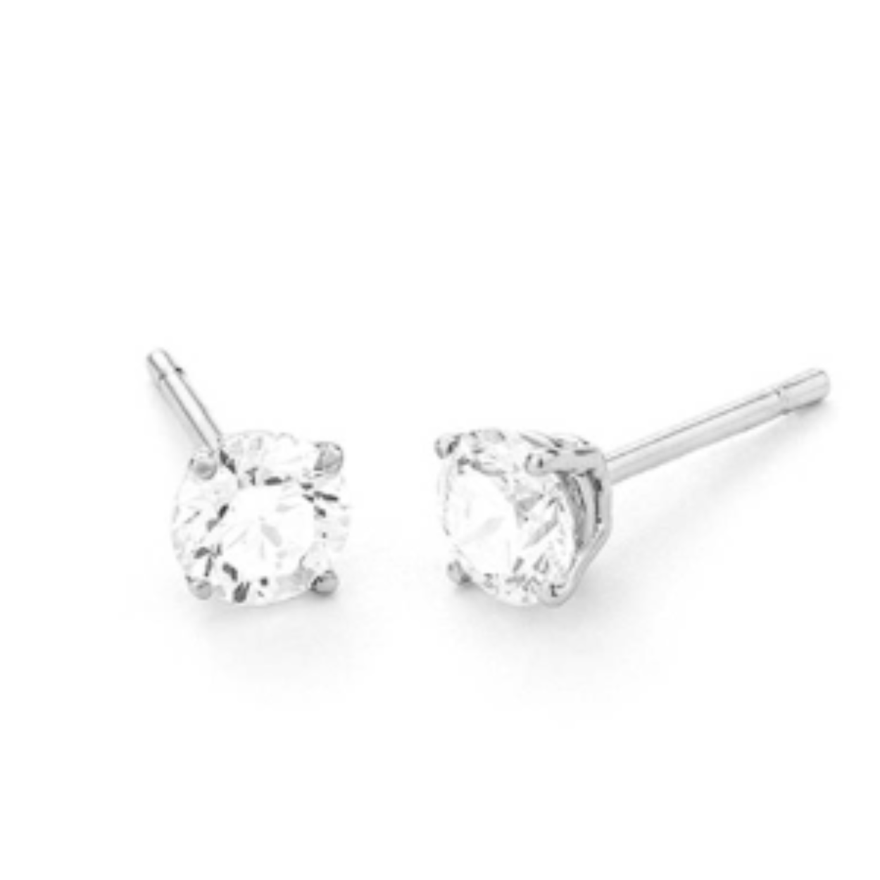 14 KT WITGOUDEN SOLITAIR OORSTEKER 0.86 CT, H-SI