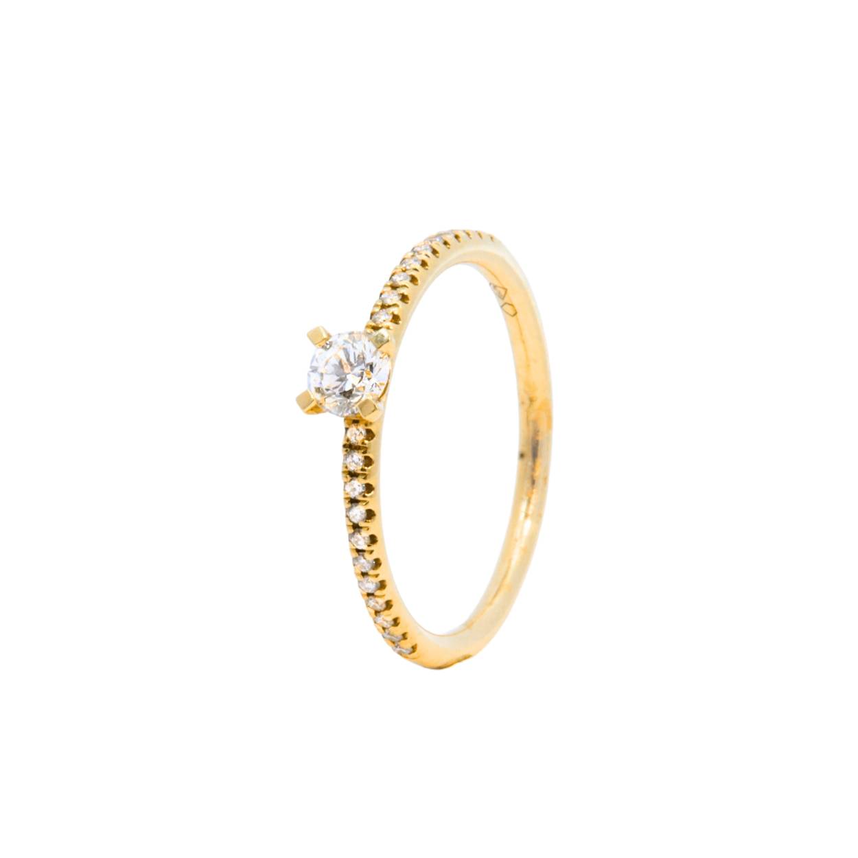 Ring in 18kt geel goud met briljanten 0.35ct 1.94gr