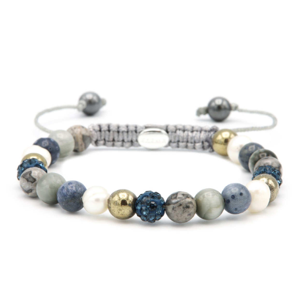 Karma armband, Spiral Pearls Rock xs (blue crystal)
