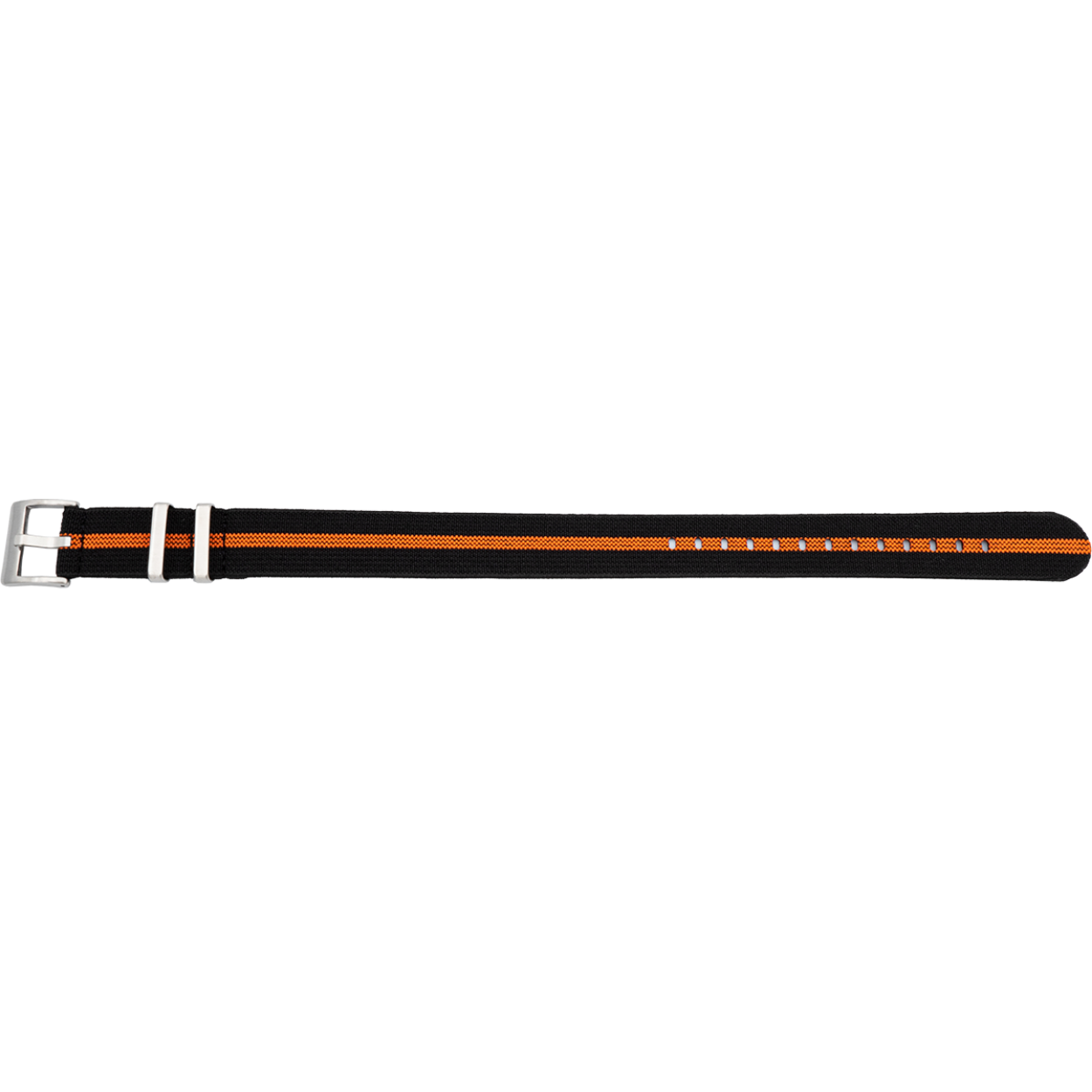 Horlogeband nylon zwart/orange 20mm