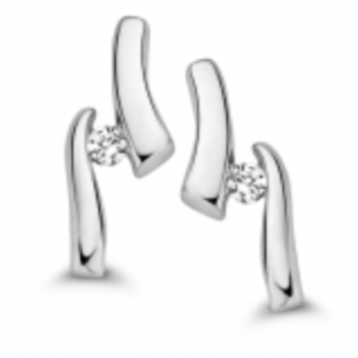 14krt witgoud Mori Fashion Diamonds Oorknoppen 0.023ct