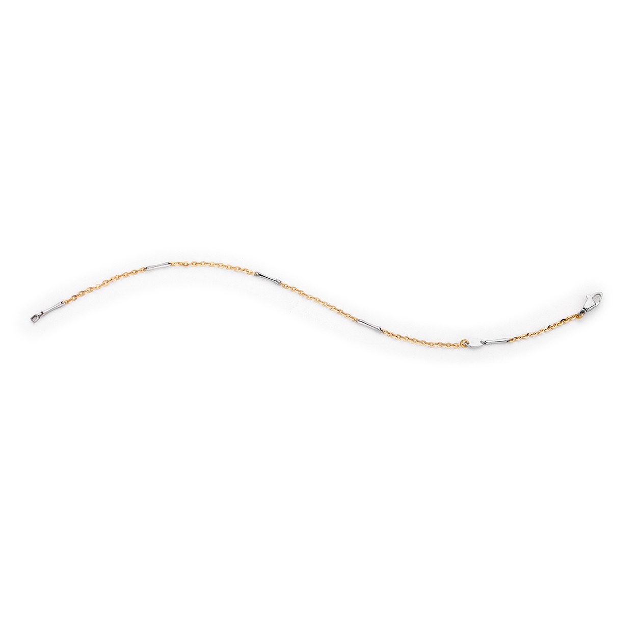 Prachtige 14krt bicolor gouden armband van Monzario. De lengte van de armband is 18,5cm.

Referentienummer: 1187A BIC

Tevens bijpassend collier leverbaar.