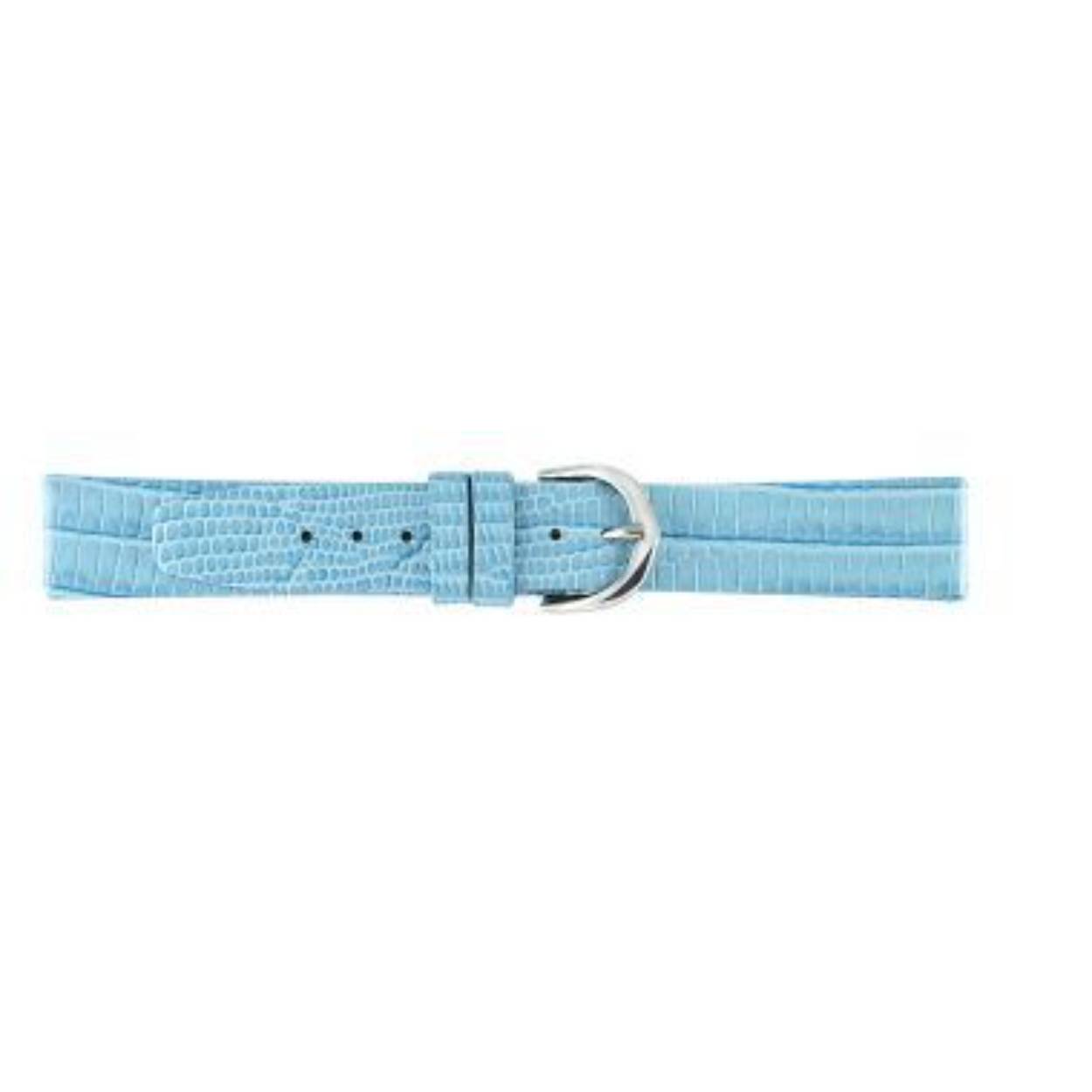 Horlogeband leder 16mm licht blauw