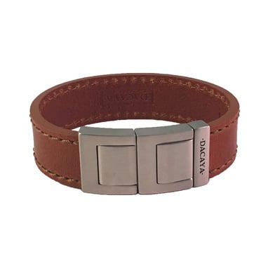 stoere armband van leer met stalen sluiting
