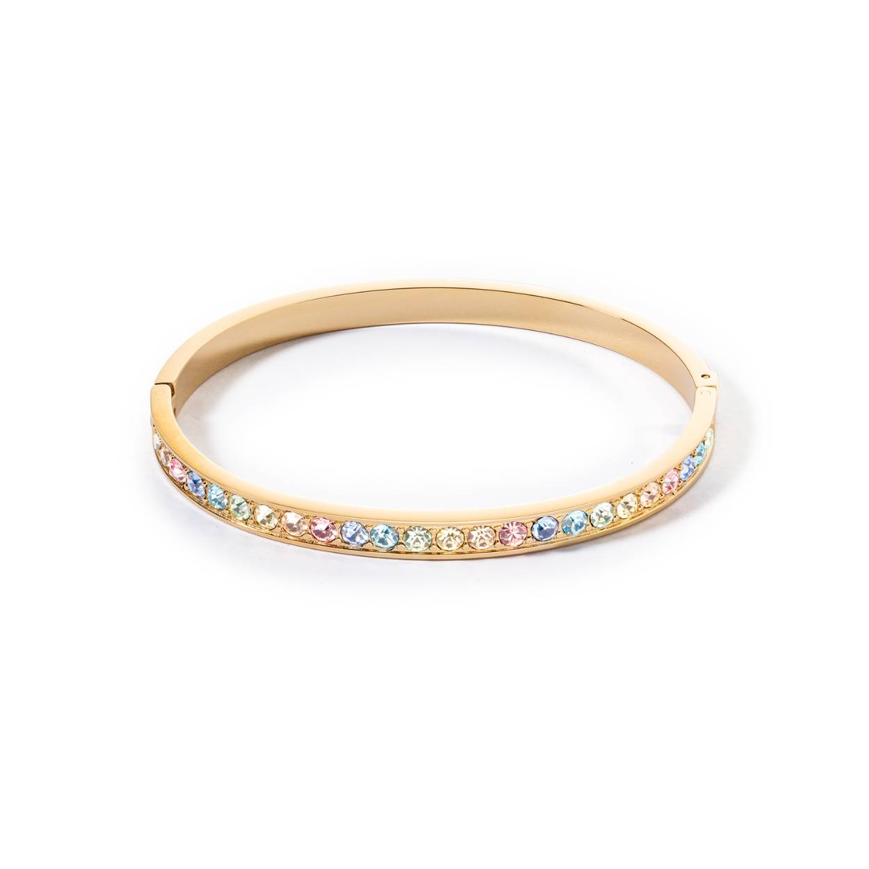 De Coeur de Lion bangle is gemaakt edelstaal, deze is ingelegd met sprankelende multi color kristallen.