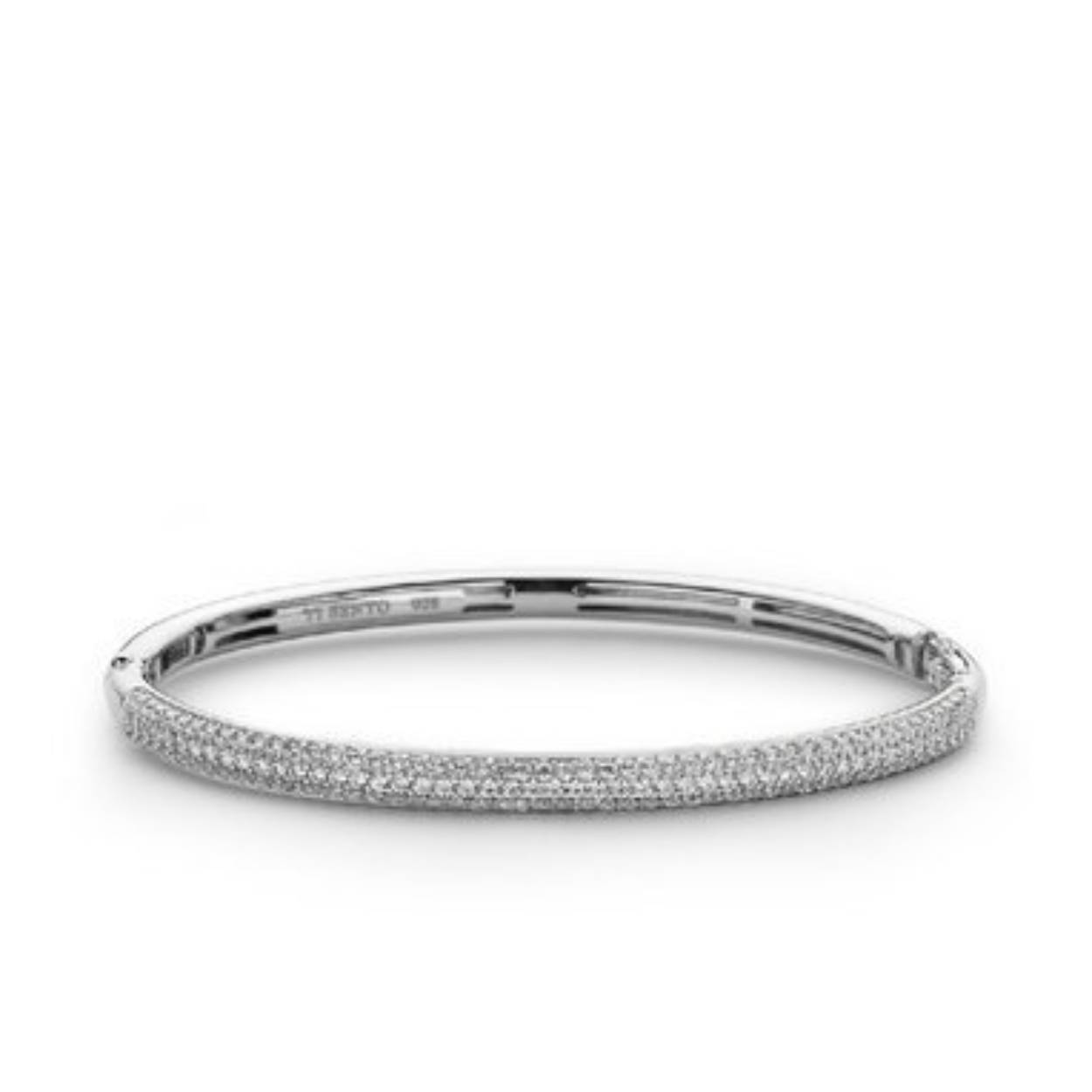 zilver bangle met zirconia