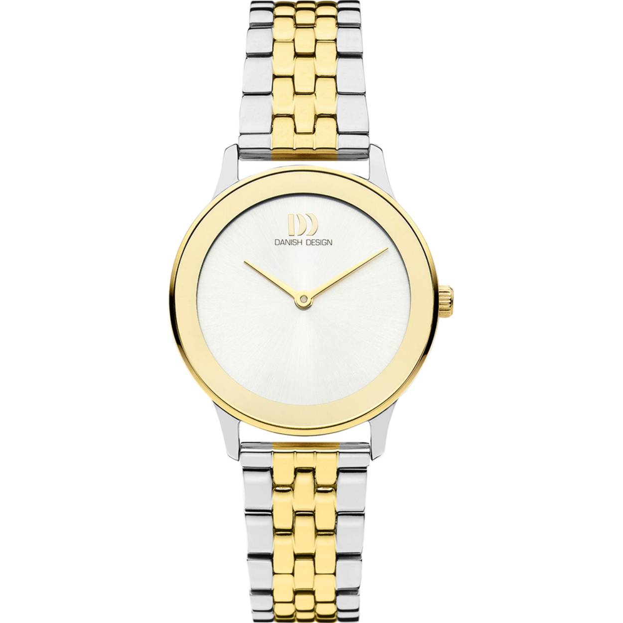 Dit dameshorloge is van het merk Danish Design. Het is een analoog horloge met een band gemaakt van edelstaal.De diameter van de kast is29 mm.
De verdere specificaties van het horloge zijn als volgt:
Glassoort: mineraal
Kastmateriaal: edelstaal
Waterdichtheid: 3 ATM
Techniek: quartz
Kastkleur: goud en zilver
Kastvorm: rond
Wijzerplaatkleur: zilver
Index: geen
Bandkleur: goud en zilver
