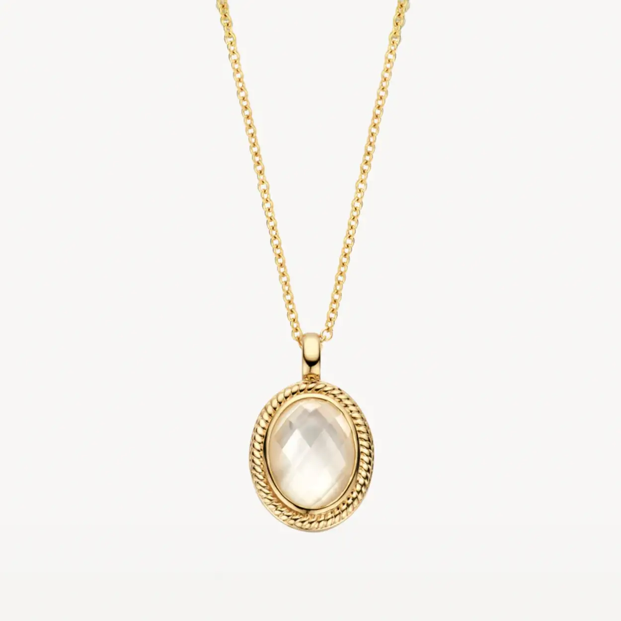 Blush collier inclusief hanger met transparante steen