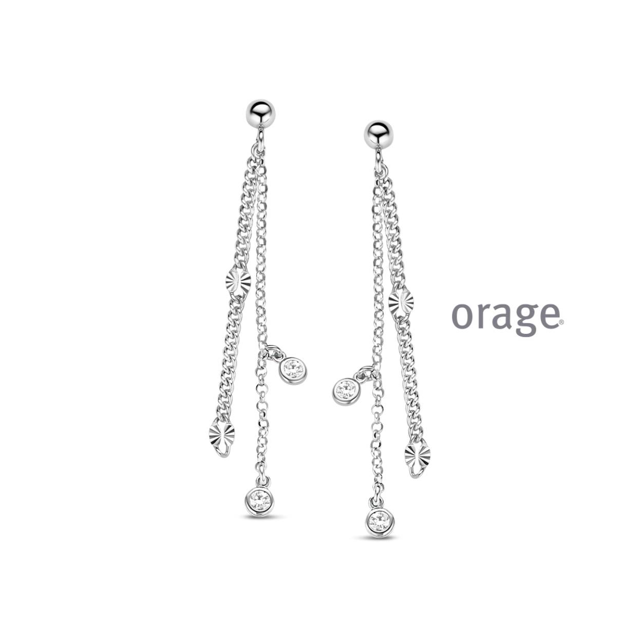 Zilveren oorhangers met zirkonium van Orage