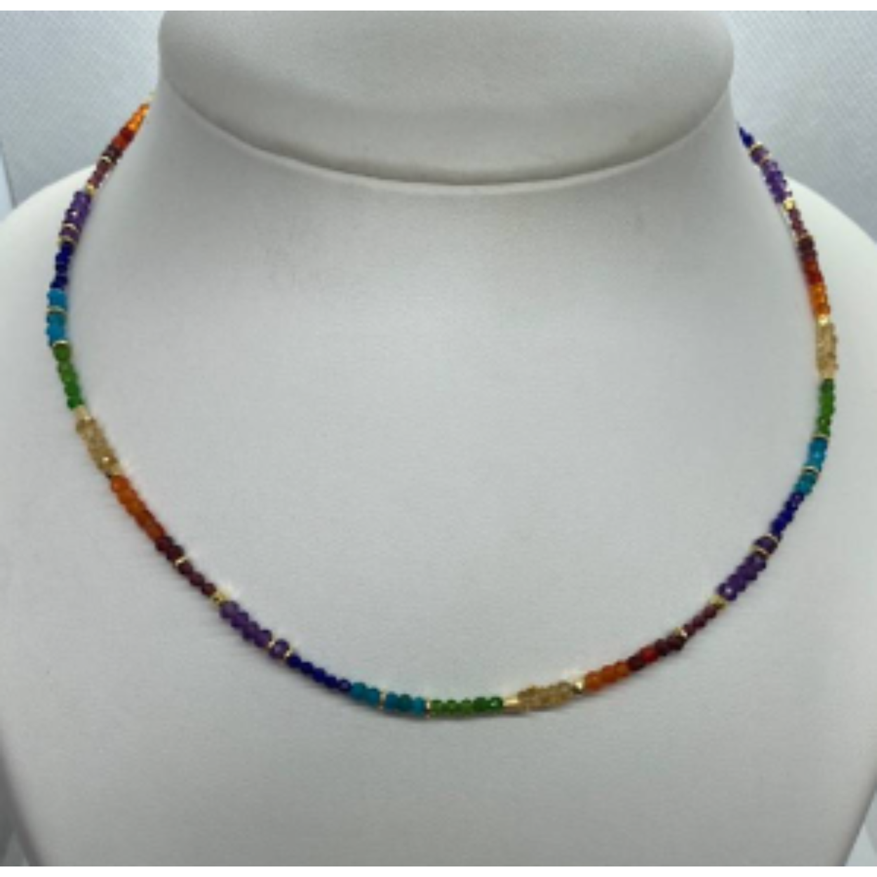 collier go, chakra 7 kleuren edelstenen