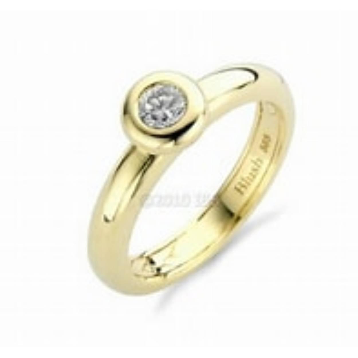 14k geelgouden ring met zirkonia