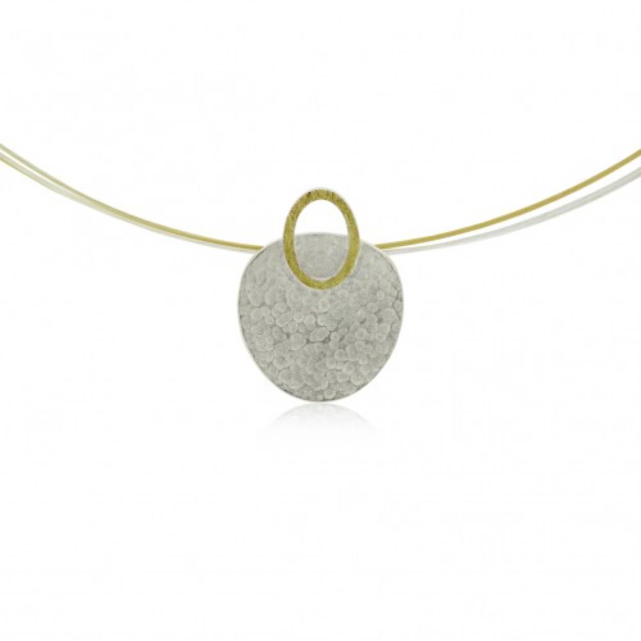 draad collier met hanger zilver/goud